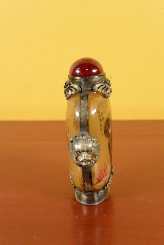 Chinese Glass Snuff Bottle Elephant 2