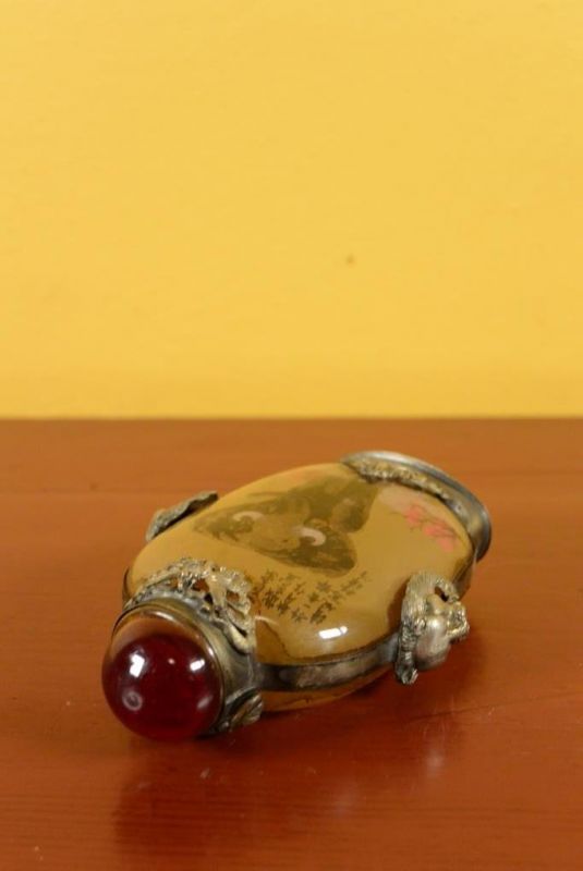 Chinese Glass Snuff Bottle Elephant 4