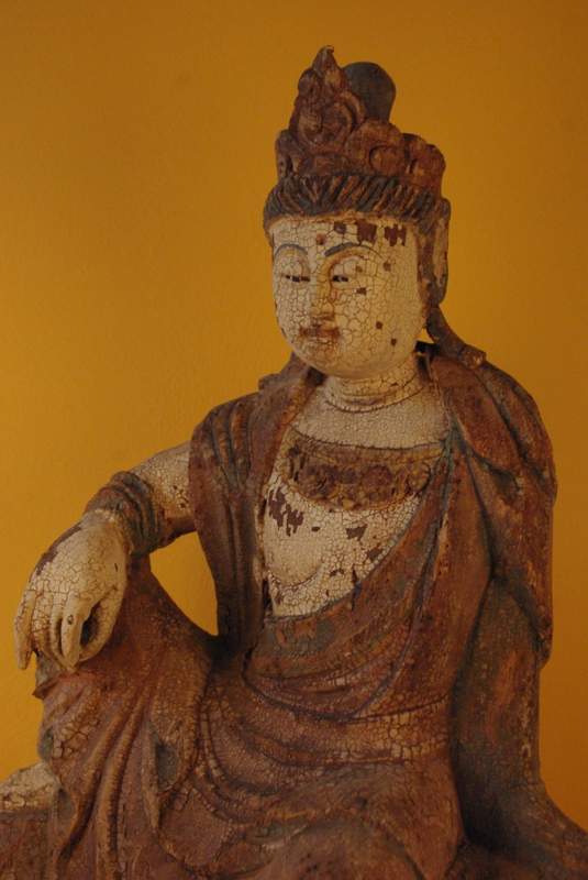 Chinese Goddess Statue Guan-yin Bodhisattva Polychrome 2