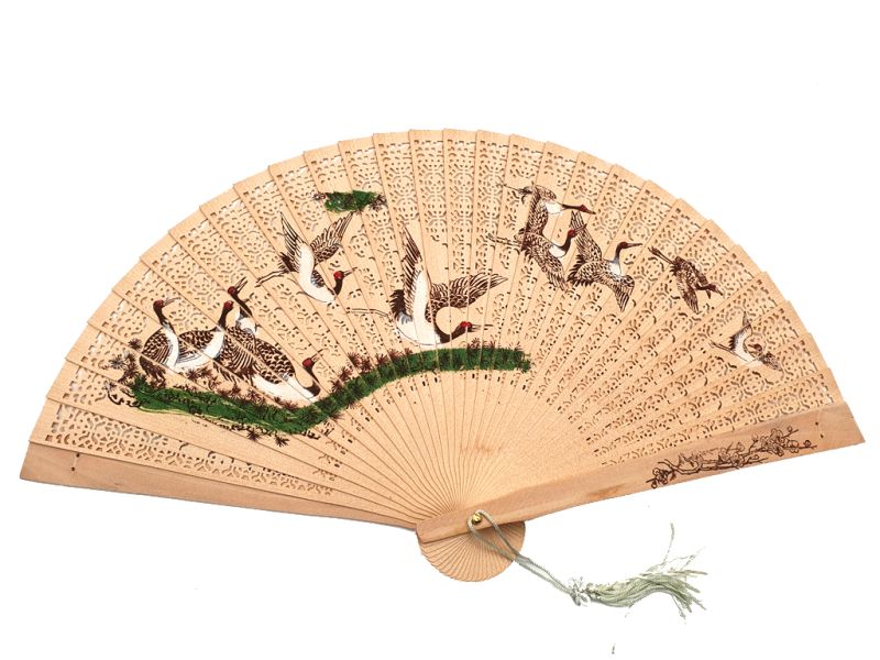 Chinese Hand fan Common crane 1