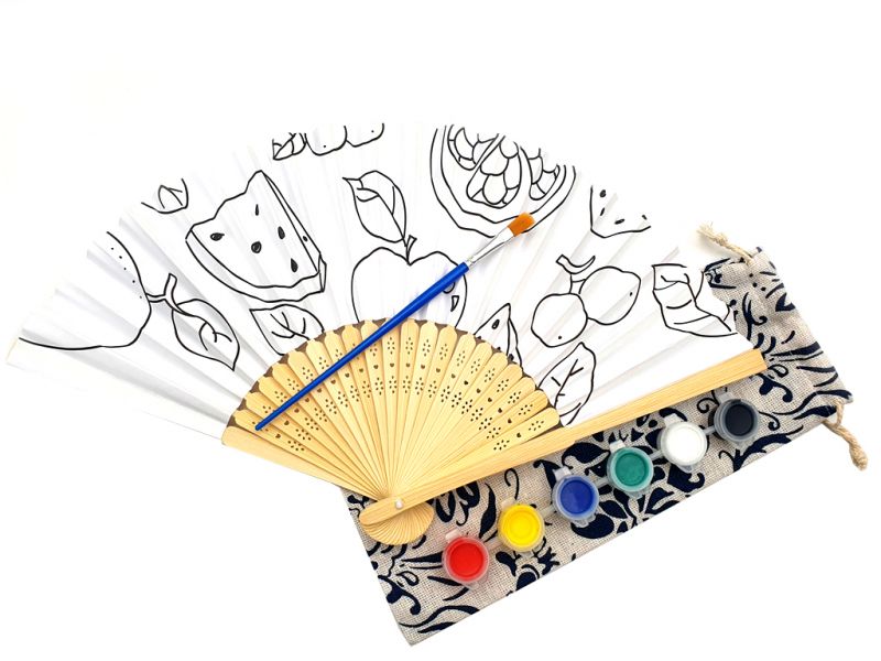 Chinese Hand fan to paint - Child - DIY - Fruits 1