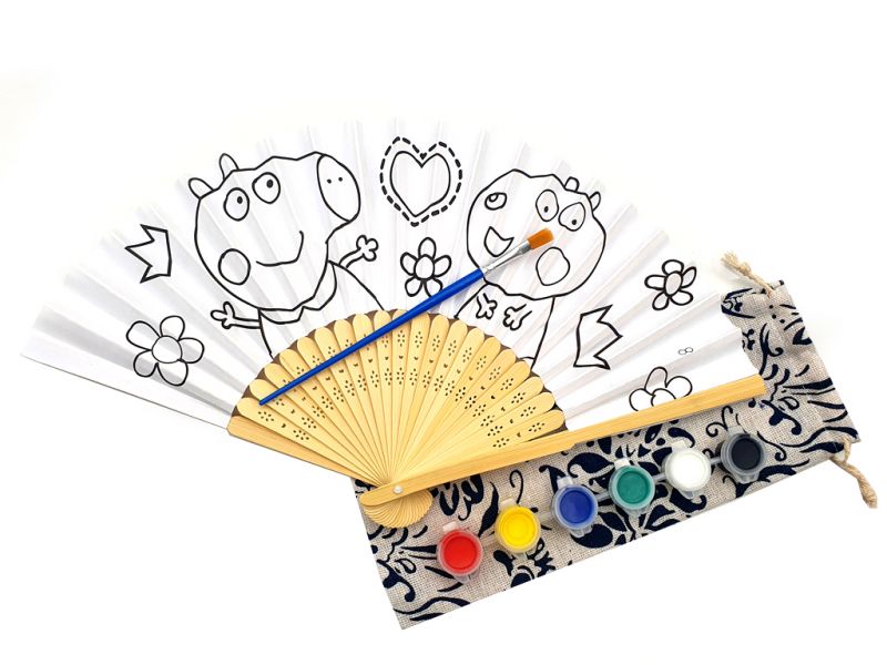 Chinese Hand fan to paint - Child - DIY - Peppa Pig 1