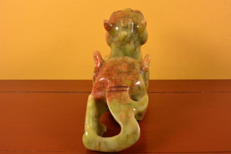 Chinese Jade Pixiu Green and Red 4