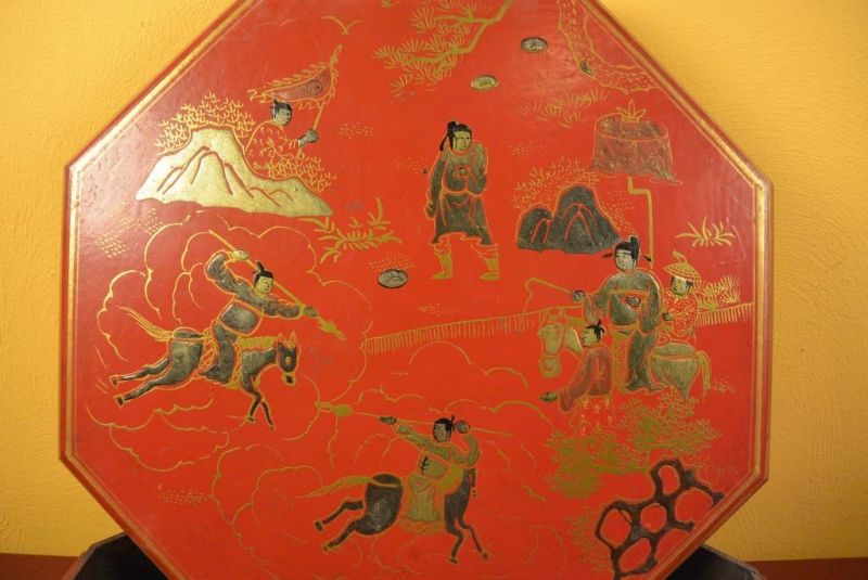 Chinese lacquer box - Red and gold 2 4