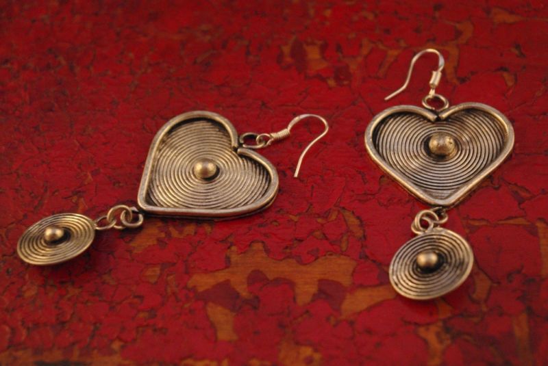 Chinese Miao Earrings heart of China 2