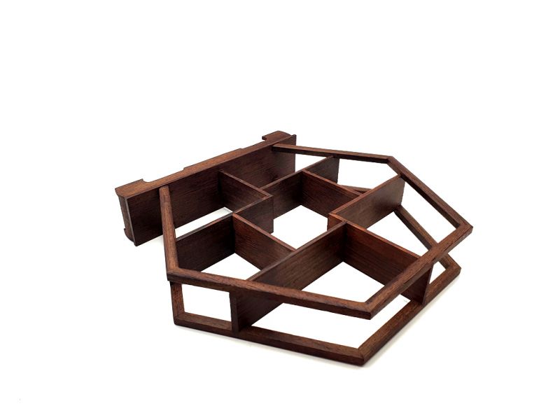 Chinese Miniature Furniture - hexagon Shelf - 30cm 3