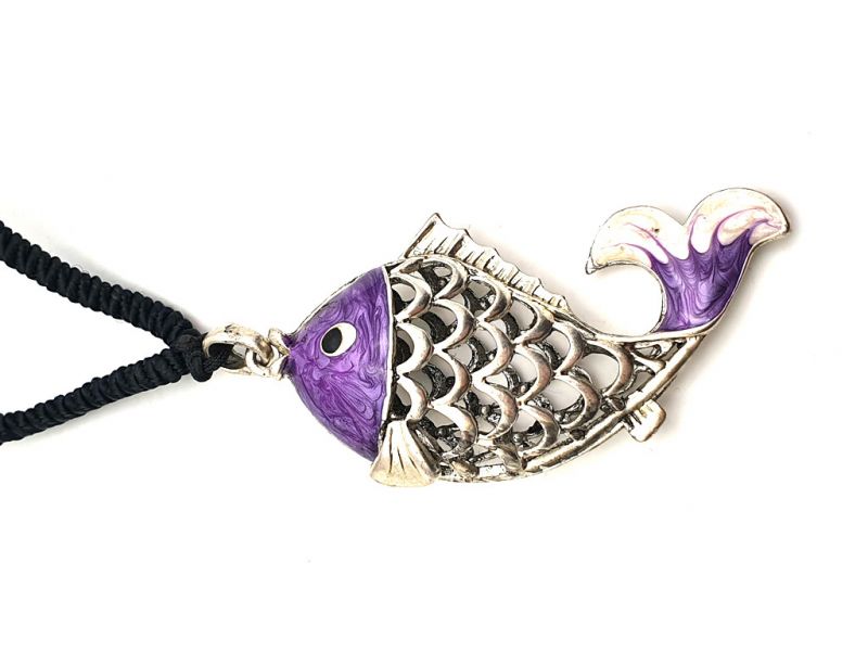 Chinese Necklace - Purple Fish 1