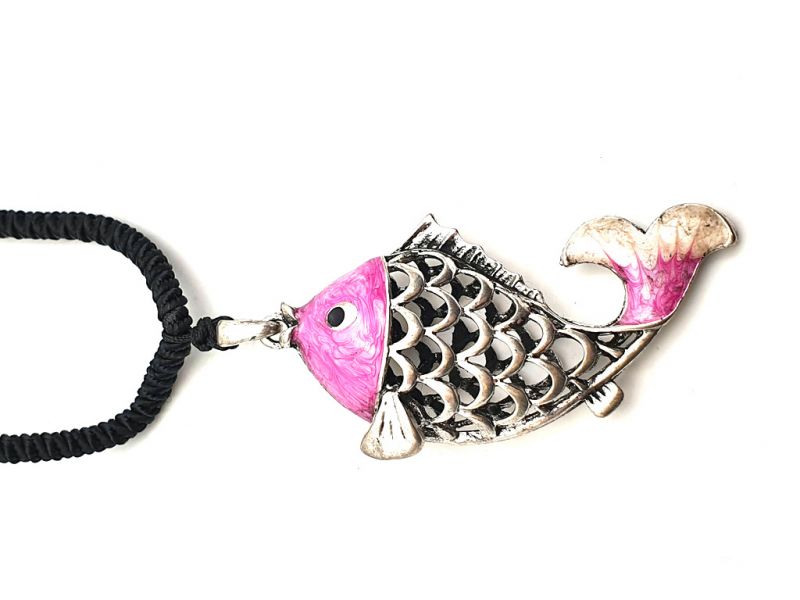 Chinese Necklace Pink Fish 1