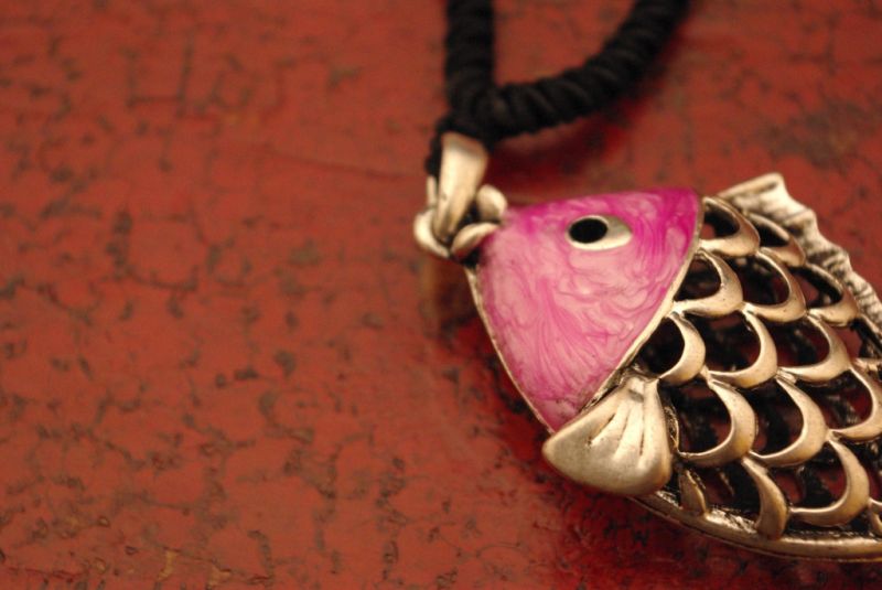 Chinese Necklace Pink Fish 3