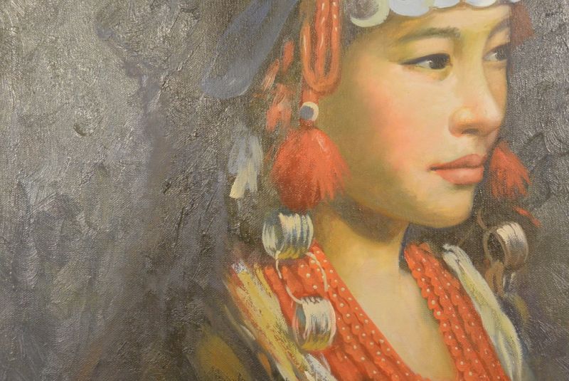 Chinese Oil Painting China Miao minority woman 4