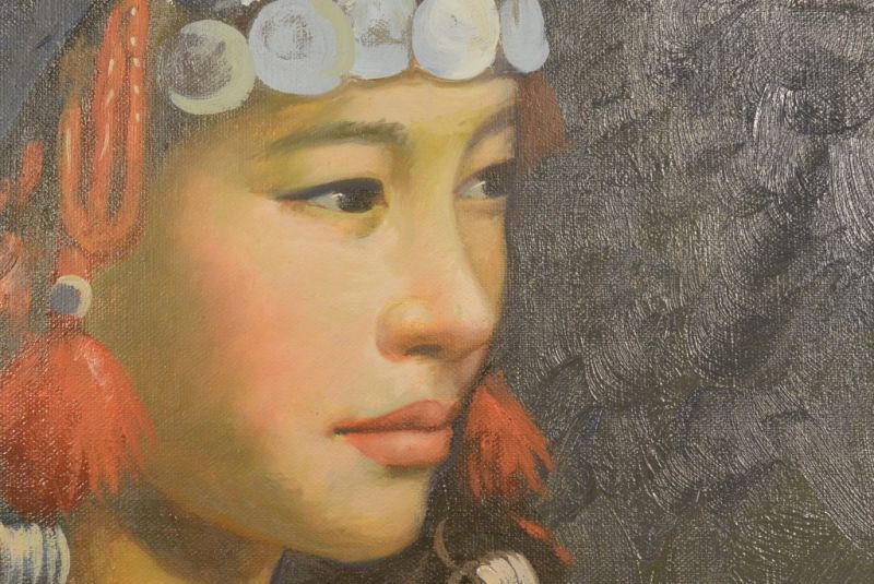 Chinese Oil Painting China Miao minority woman 5