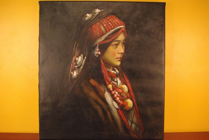 Chinese Oil Painting chinese ethnic woman 1
