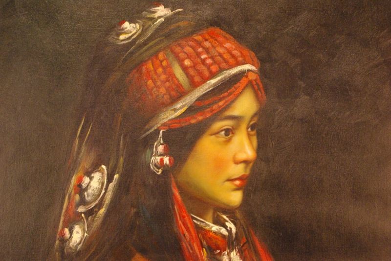 Chinese Oil Painting chinese ethnic woman 2