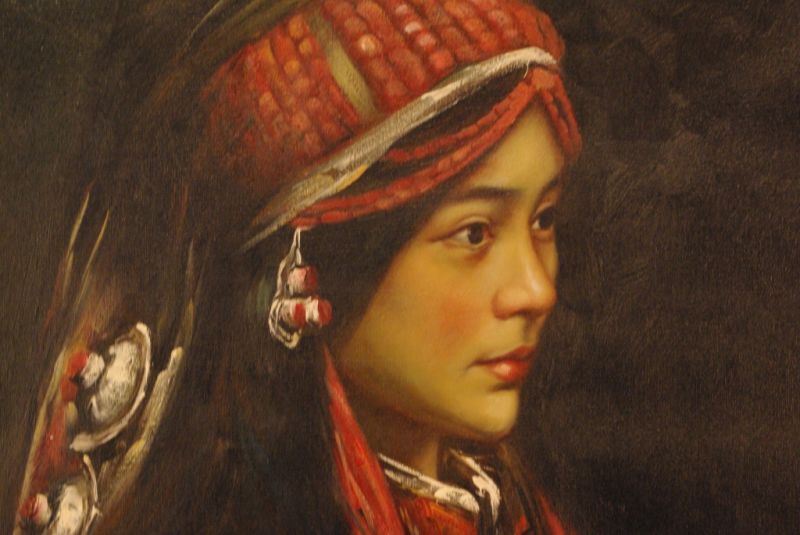 Chinese Oil Painting chinese ethnic woman 4