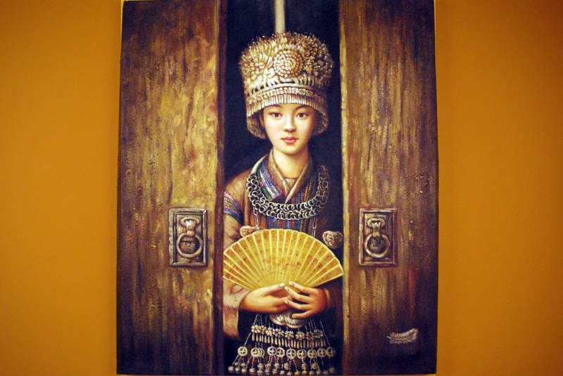 Chinese Oil Painting of a Miao minority woman 2