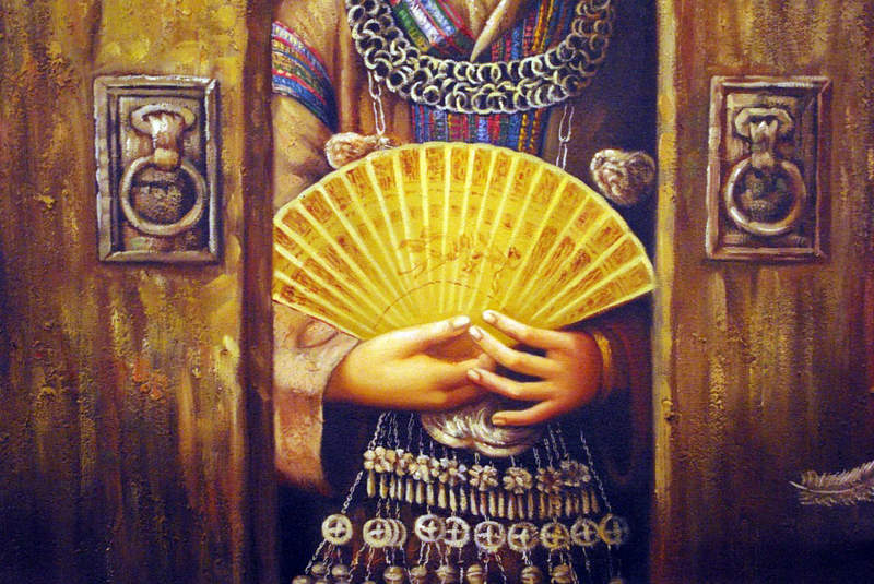 Chinese Oil Painting of a Miao minority woman 4