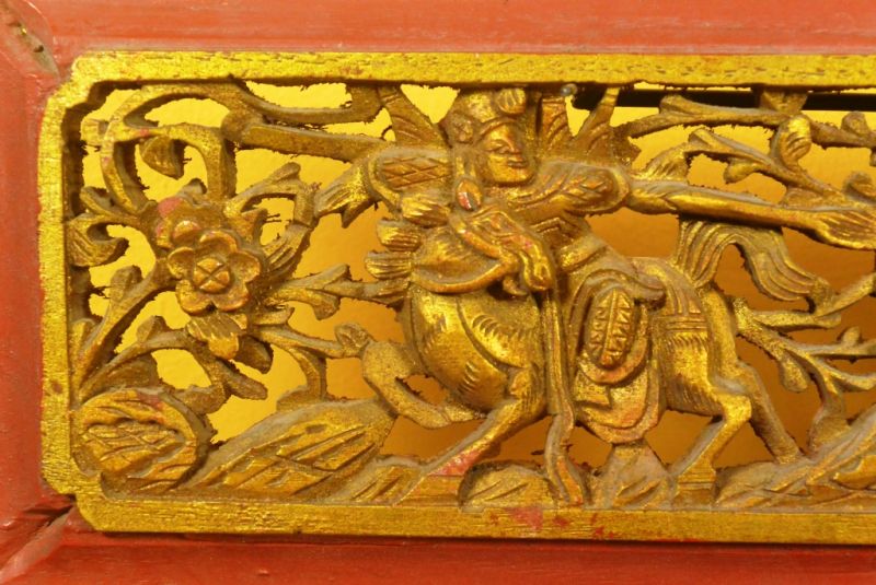 Chinese Old Wooden Panel Wood Qing Dynasty Rider 3 3
