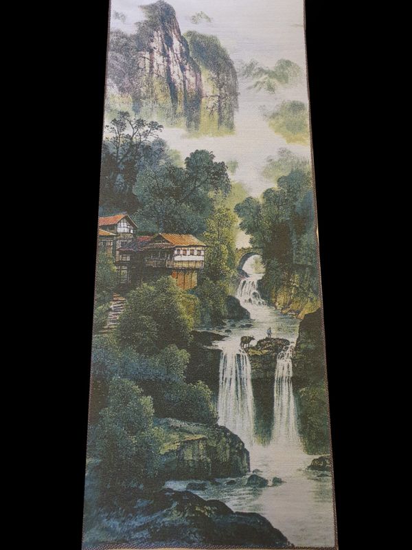 Chinese painting - Embroidery on silk - Landscape - The falls 1