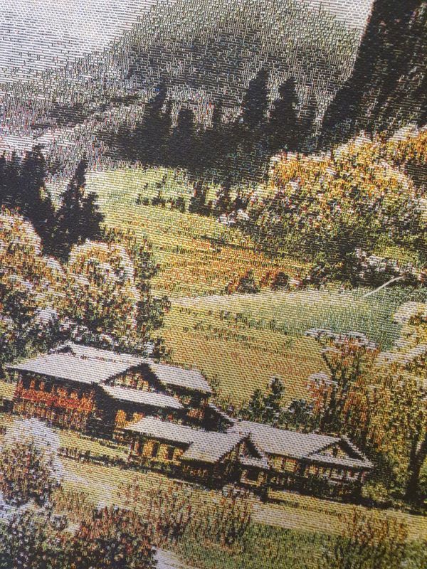 Chinese painting - Embroidery on silk - Landscape - Village on the mountain 4