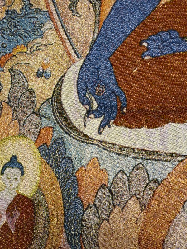 Chinese painting - Embroidery on silk - Thangka - Akshobhya - Blue Buddha 3