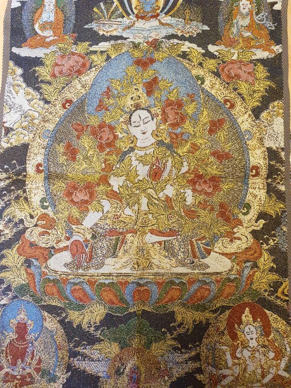 Chinese painting - Embroidery on silk - Thangka - White Tara - Longevity 1