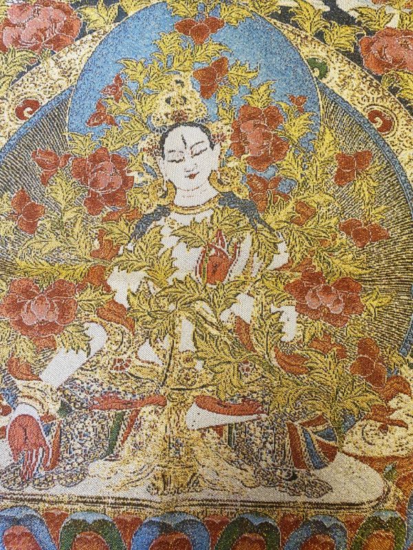 Chinese painting - Embroidery on silk - Thangka - White Tara - Longevity 2