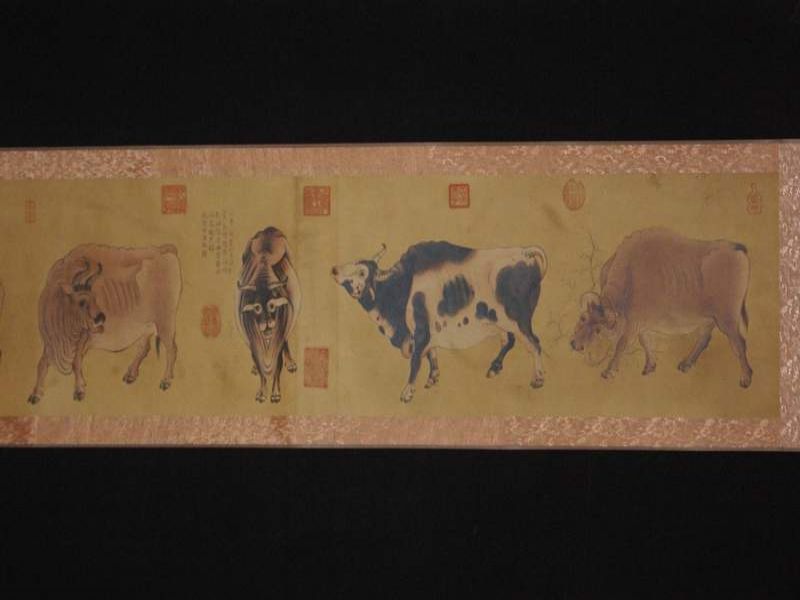 Chinese Painting Five Oxen Han Huang 1
