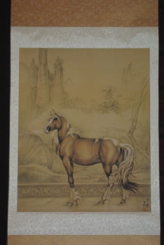 Chinese painting on silk scroll the Horse 1