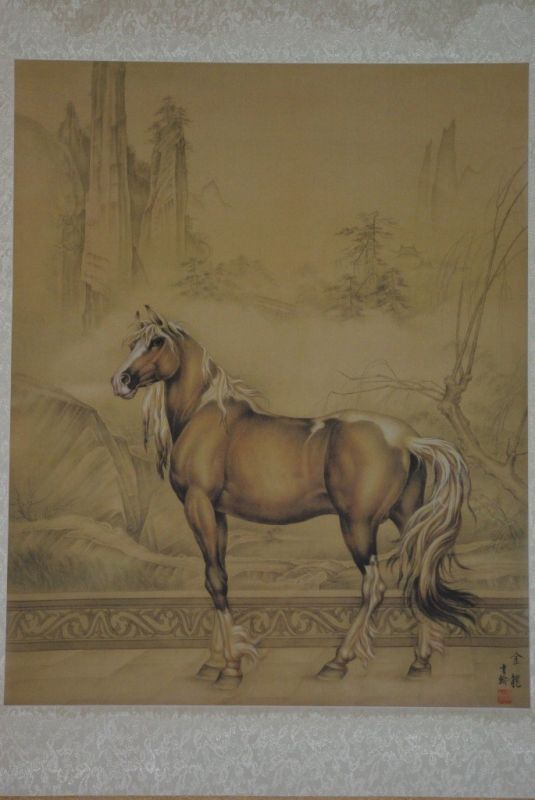 Chinese painting on silk scroll the Horse 2