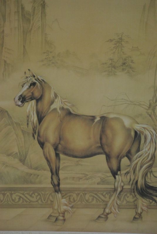 Chinese painting on silk scroll the Horse 3