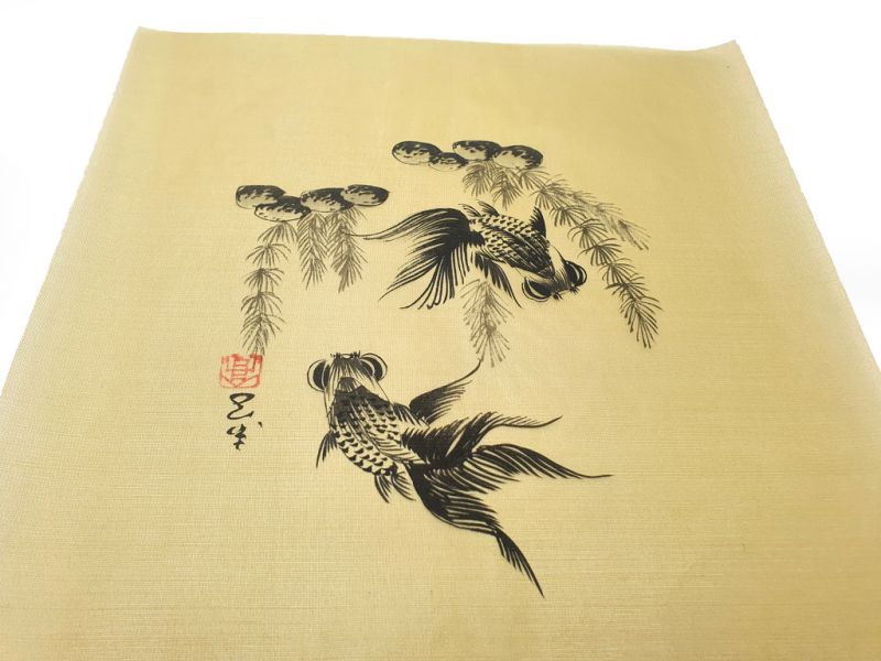 Chinese Painting on silk to frame - Japanese fish 3