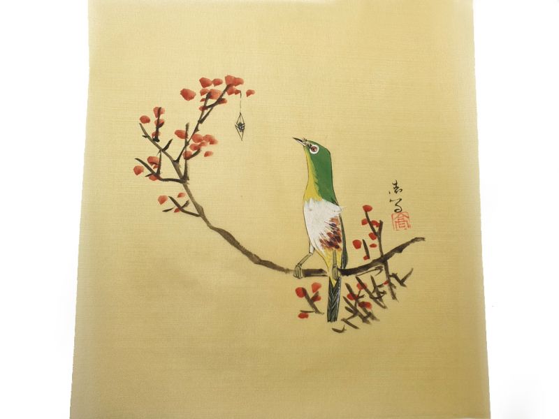 Chinese Painting on silk to frame - Woodpecker on the tree 1