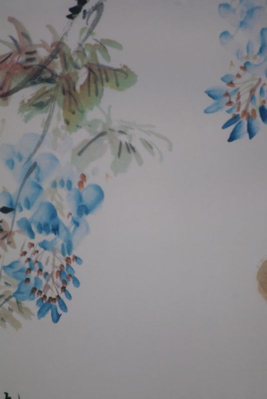 Chinese Painting Watercolor on silk Flowers bouquet 5