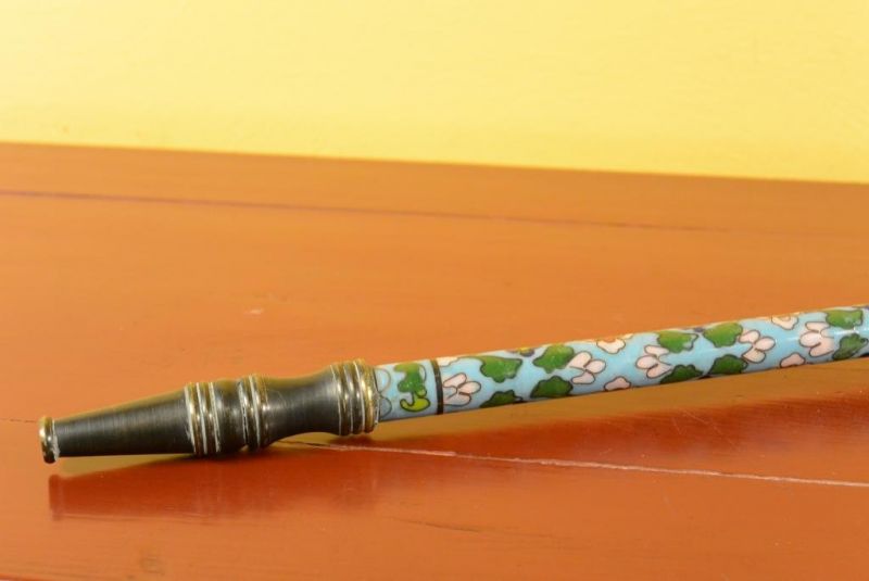 Chinese Pipe in Cloisonné Cerulean Blue 2