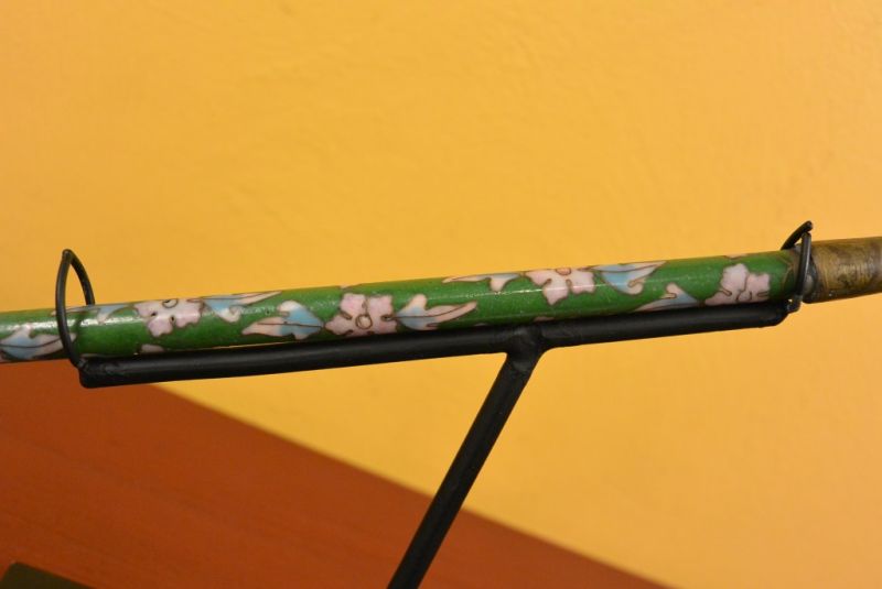 Chinese Pipe in Cloisonné Green 4