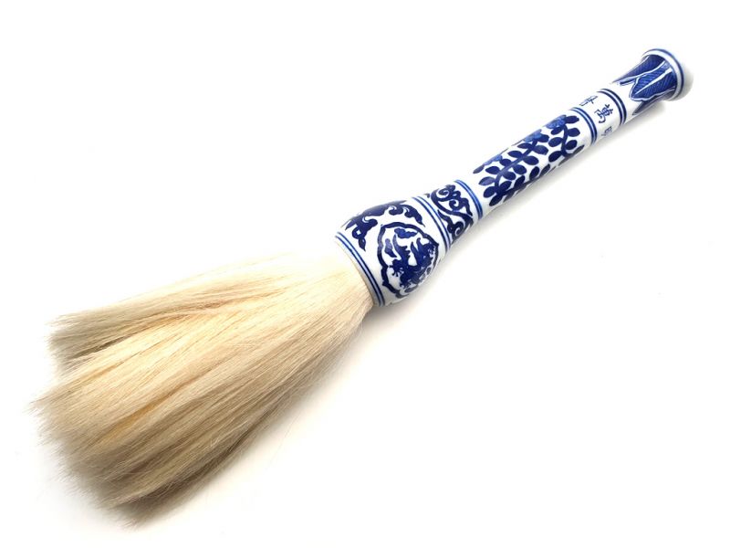 Chinese Porcelain Calligraphy Brush Flowers 1