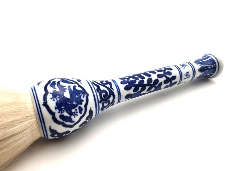 Chinese Porcelain Calligraphy Brush Flowers 3