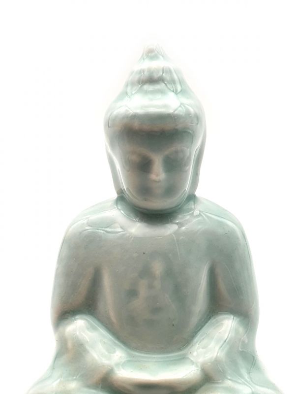 Chinese Porcelain statue - Buddha - Celadon Green 2