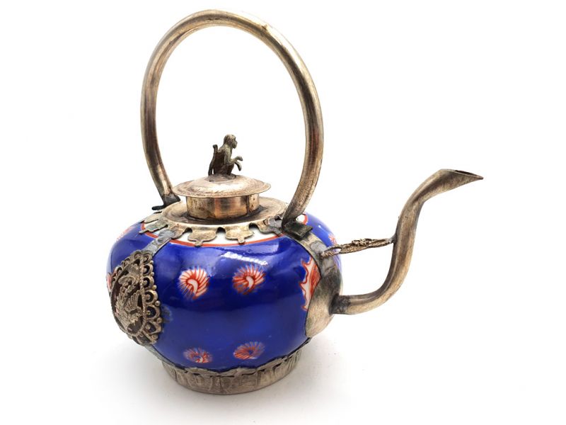 Chinese Porcelain Teapot Blue 3