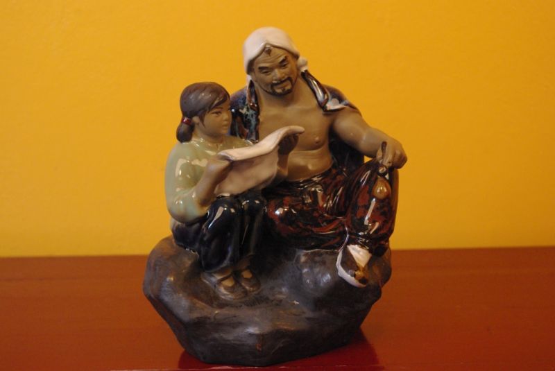 Chinese revolution bisque pottery statue 1
