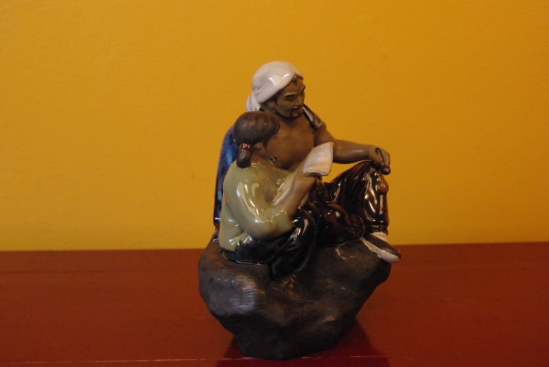 Chinese revolution bisque pottery statue 3