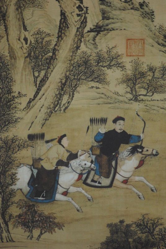 Chinese Rider painting on silk paper 3
