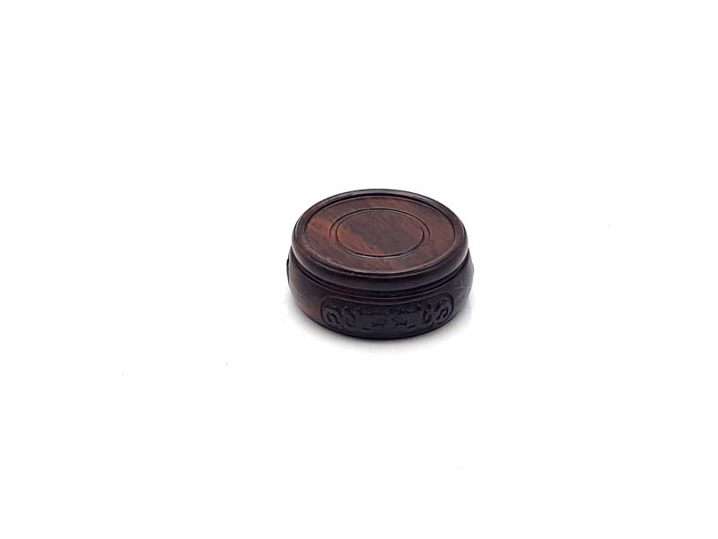 Chinese round wood support engraved 5cm 2