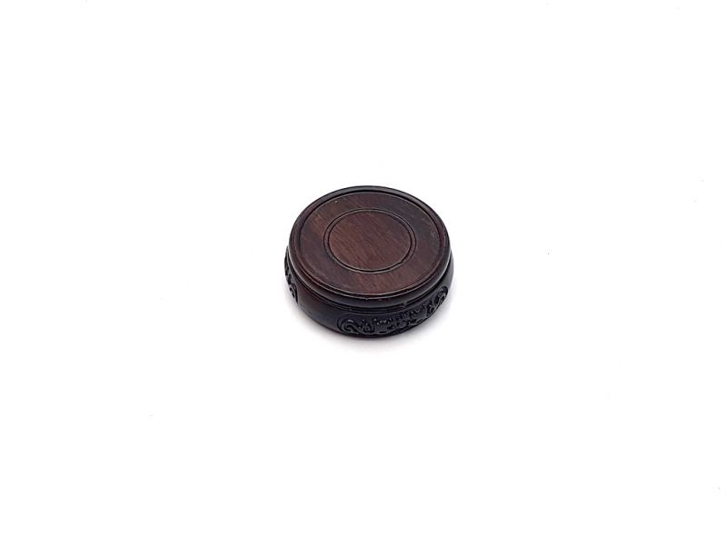 Chinese round wood support engraved 6cm 1