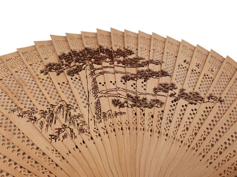 Chinese Sandalwood Hand fan - Nature 2