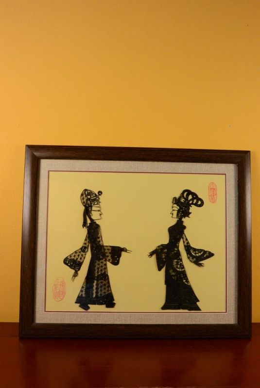 Chinese shadow theater - Framed PiYing puppets - Black 1