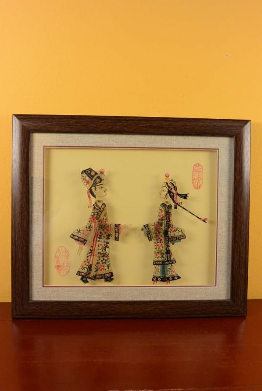 Chinese shadow theater - Framed PiYing puppets - Color 2 1