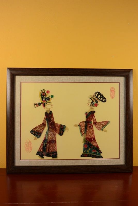 Chinese shadow theater - Framed PiYing puppets - Color 1
