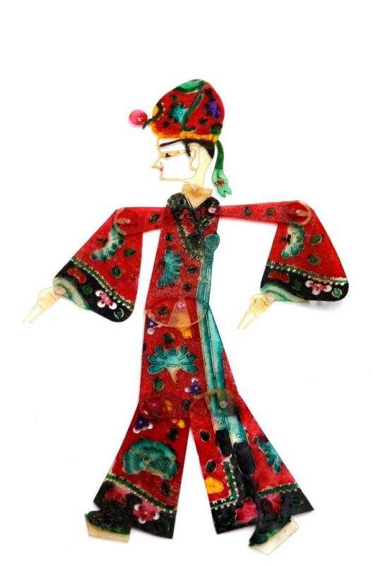 Chinese shadow theater - PiYing puppets - Man - Red 1