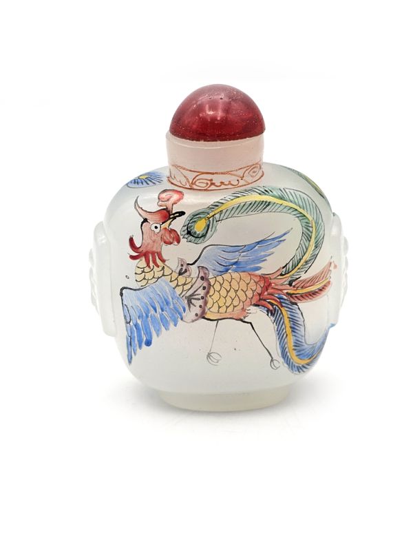 Chinese snuff bottle (Age 20 years) - Blown glass - Grand Phoenix Multicolor 2 1